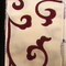 The Ribbon People Ivory and Burgundy Red Swirl Wired Craft Ribbon 2.5" x 20 Yards